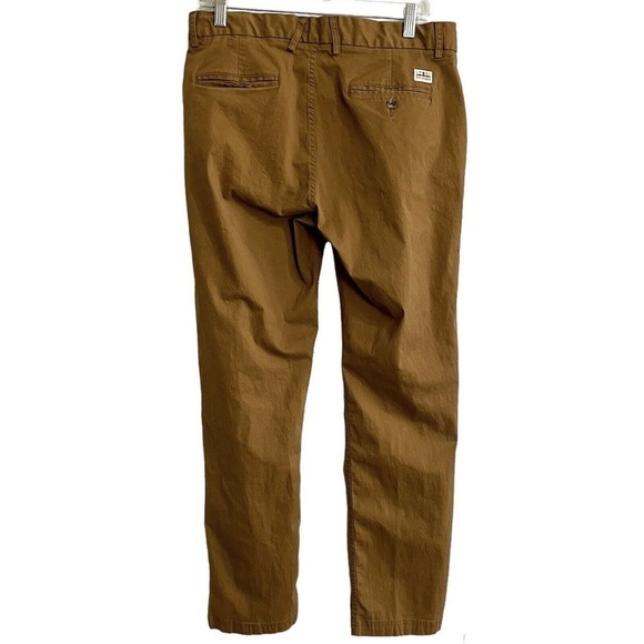 Ben Sherman Stretch Slim Fit Pants 33 X 32 Brown Brass Chino Flat Front … - Picture 3 of 8